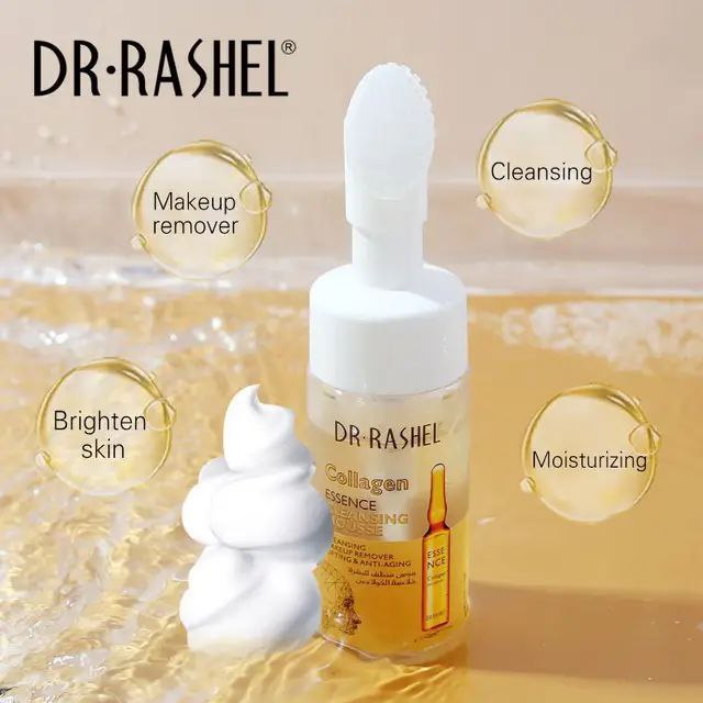 LIMPIADOR FACIAL EN ESPUMA CON ESENCIA DE COLAGENO CON CEPILLO DE SILICONA DR RASHEL 125ML