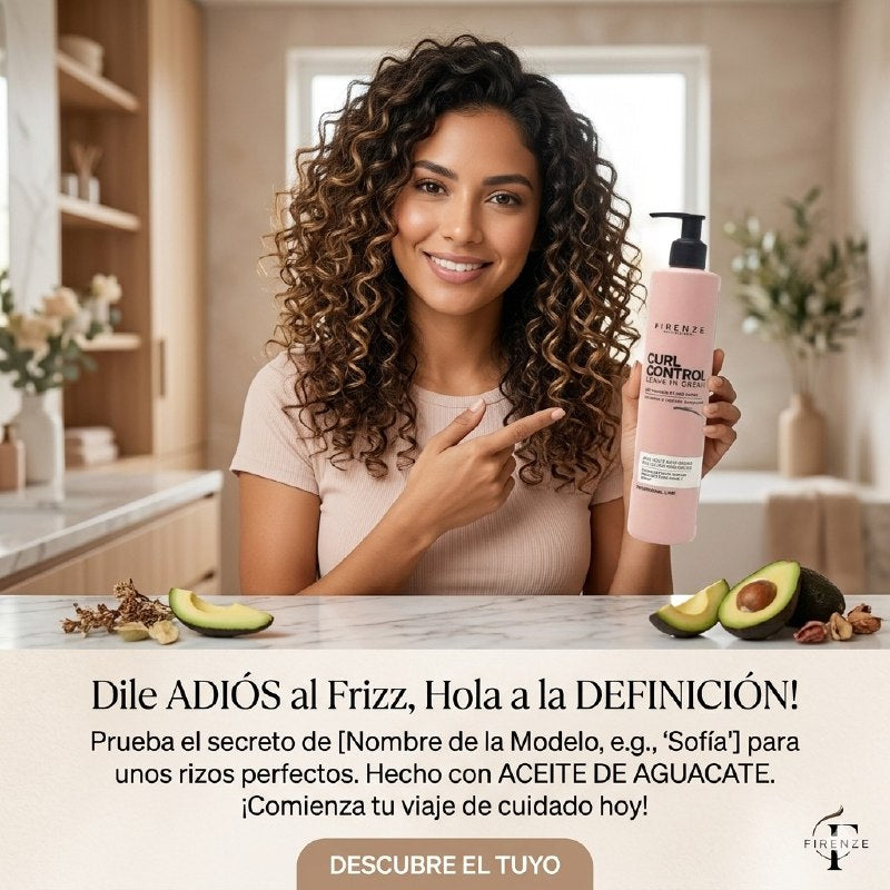 CREMA PARA PEINAR ESPECIALIZADA PARA RIZOS Y ONDULADOS ANTI FRIZZ DE ACEITE DE AGUACATE HIDRATANTE FIRENZE 300ML