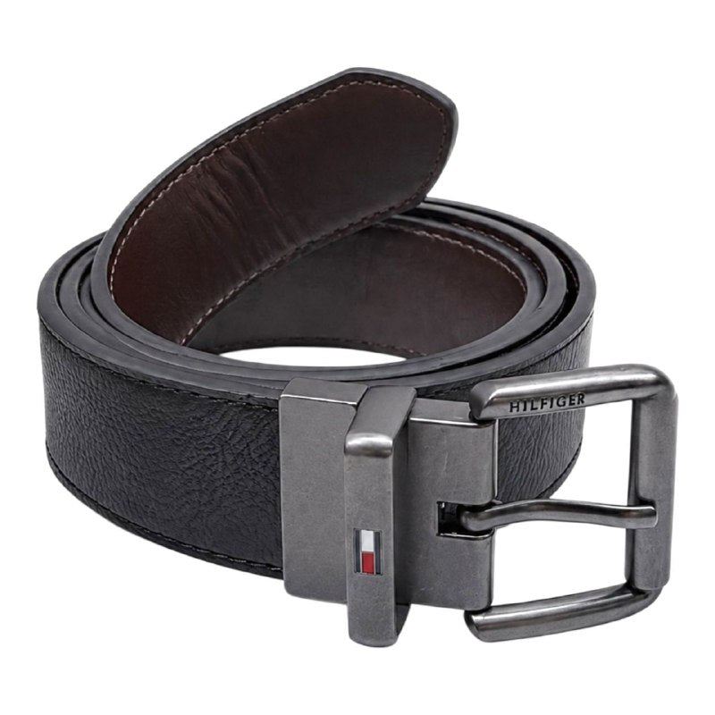 FAJA ORIGINAL TOMMY HILFIGER REVERSIBLE COLOR NEGRO Y CAFE PARA CABALLERO TALLA L 38-40