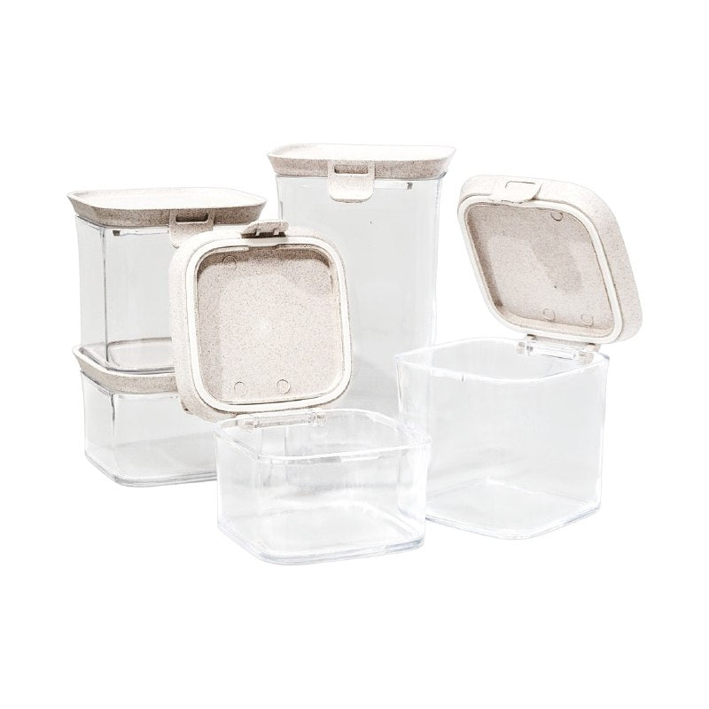 RECIPIENTES HERMETICOS EN SET DE 5 PIEZAS PARA ALMACENAMIENTO DE COCINA EASY LOCK