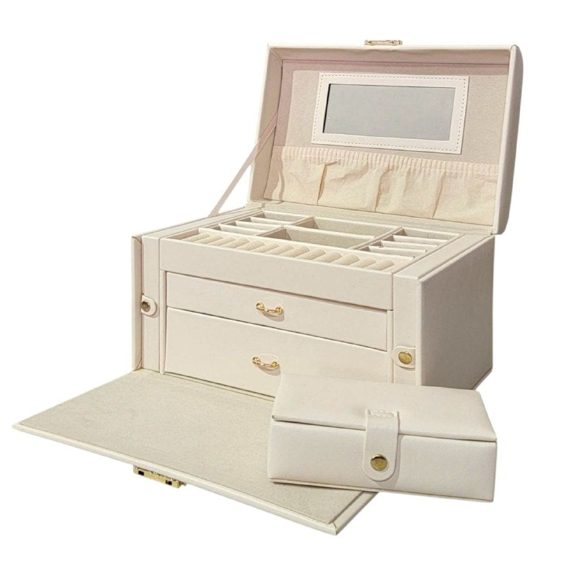 ORGANIZADOR JOYERO ELEGANTE, MAXIMINA EL ESPACIO Y MANTIENE TUS JOYAS ORDENADAS COLOR BLANCO 22CMX12CM