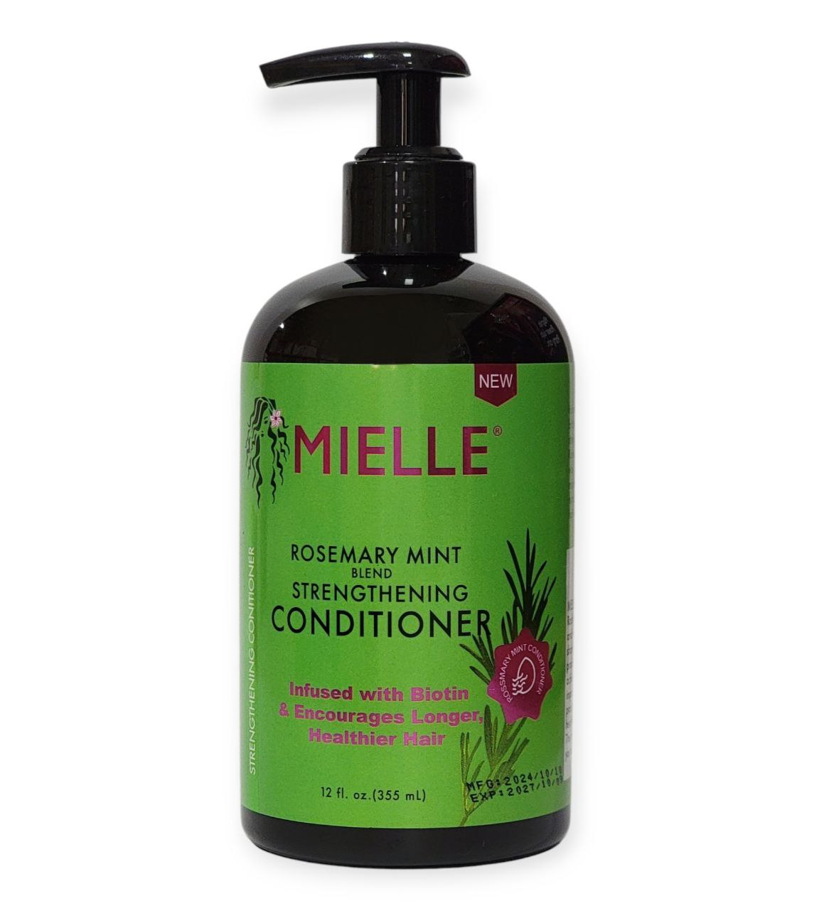 ACONDICIONADOR  FORTALECEDOR DE ROMERO Y MENTA, FOMENTA UN CABELLO MAS LARGO Y SALUDABLE MIELLE ROSEMARY MINT 335ML