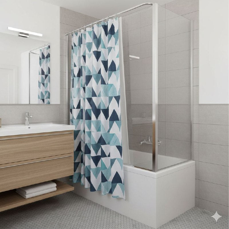 CORTINA DE DUCHA CON 12 GANCHOS DE METAL MODERNA Y ELEGANTE 178X183CM BENELI HOME