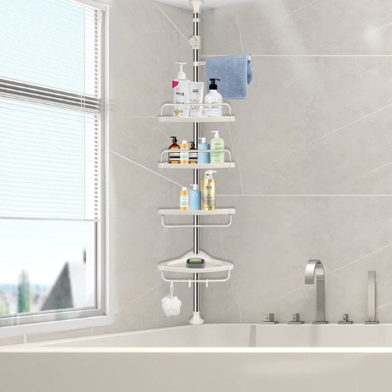 ORGANIZADOR ESQUINERO MULTIFUNCIONAL PARA BAÑO 4 REPISAS ACERO INOXIDABLE