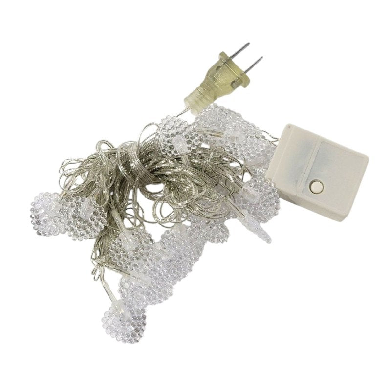 LUCES DECORATIVAS NAVIDEÑAS GUIRNALDA LED, PERFECTA PARA ARBOLES Y ESPACIOS INTERIORES O EXTERIORES, CAMBIOS DE LUZ BLANCA 9 DISEÑOS