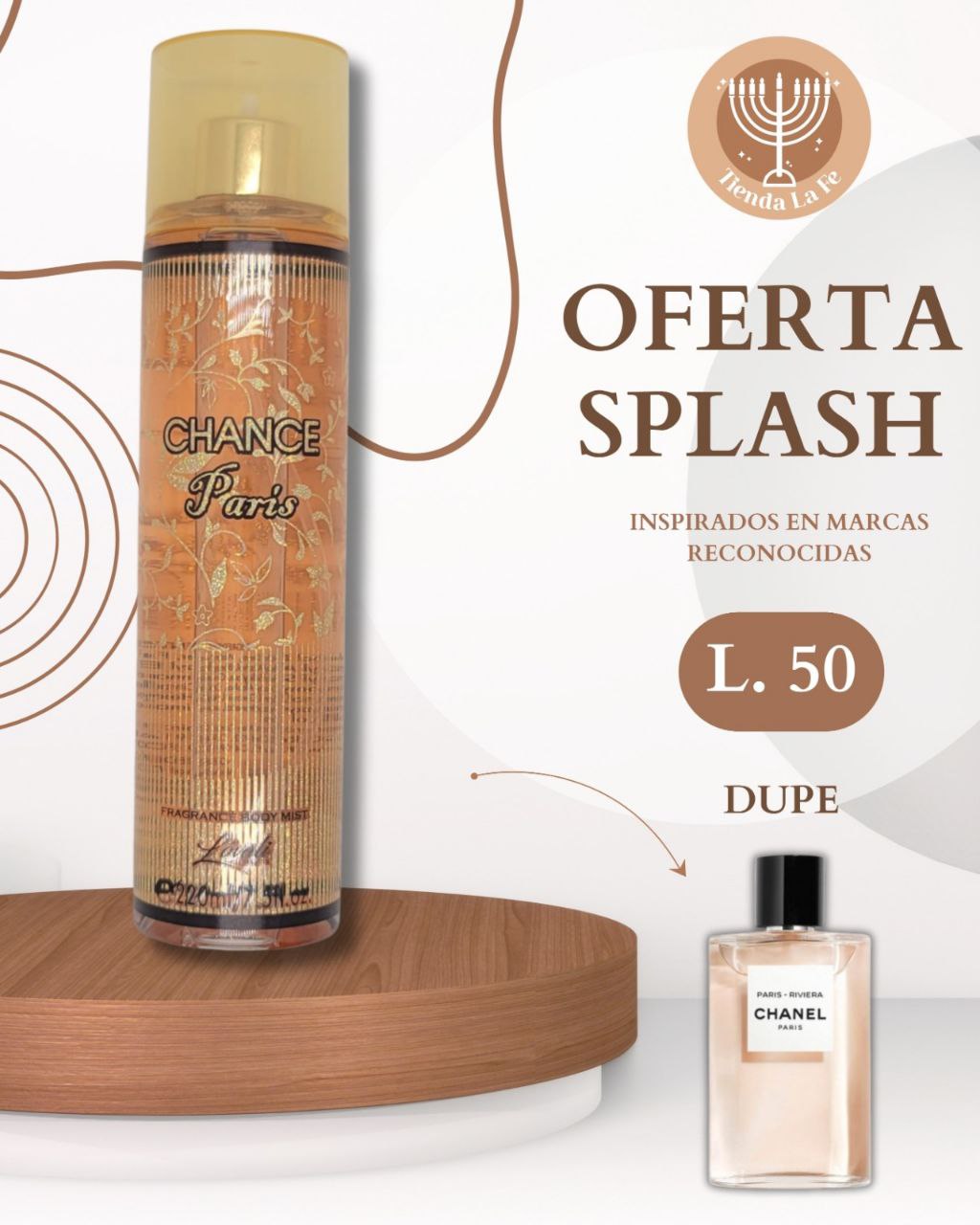 SPLASH LOVALI CHANCE PARIS 220ML (M) (DUPE CHANEL PARIS RIVIERA)