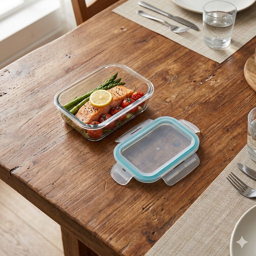RECIPIENTE PANA PARA ALIMENTOS DE VIDRIO HERMETICA FUSION GOURMET 15X11X5CM