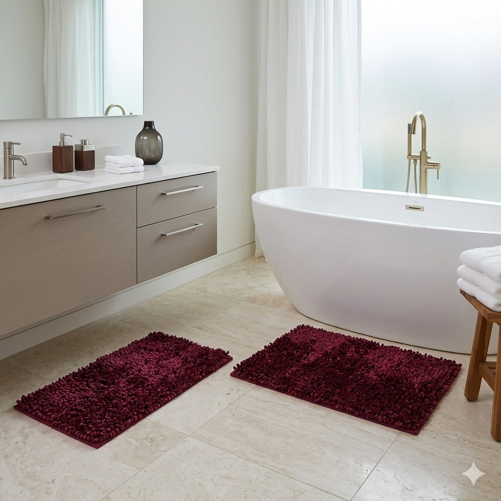 SET DE ALFOMBRAS PARA BAÑO DE CHENILLE 2PCS THE SPA COLLECTION