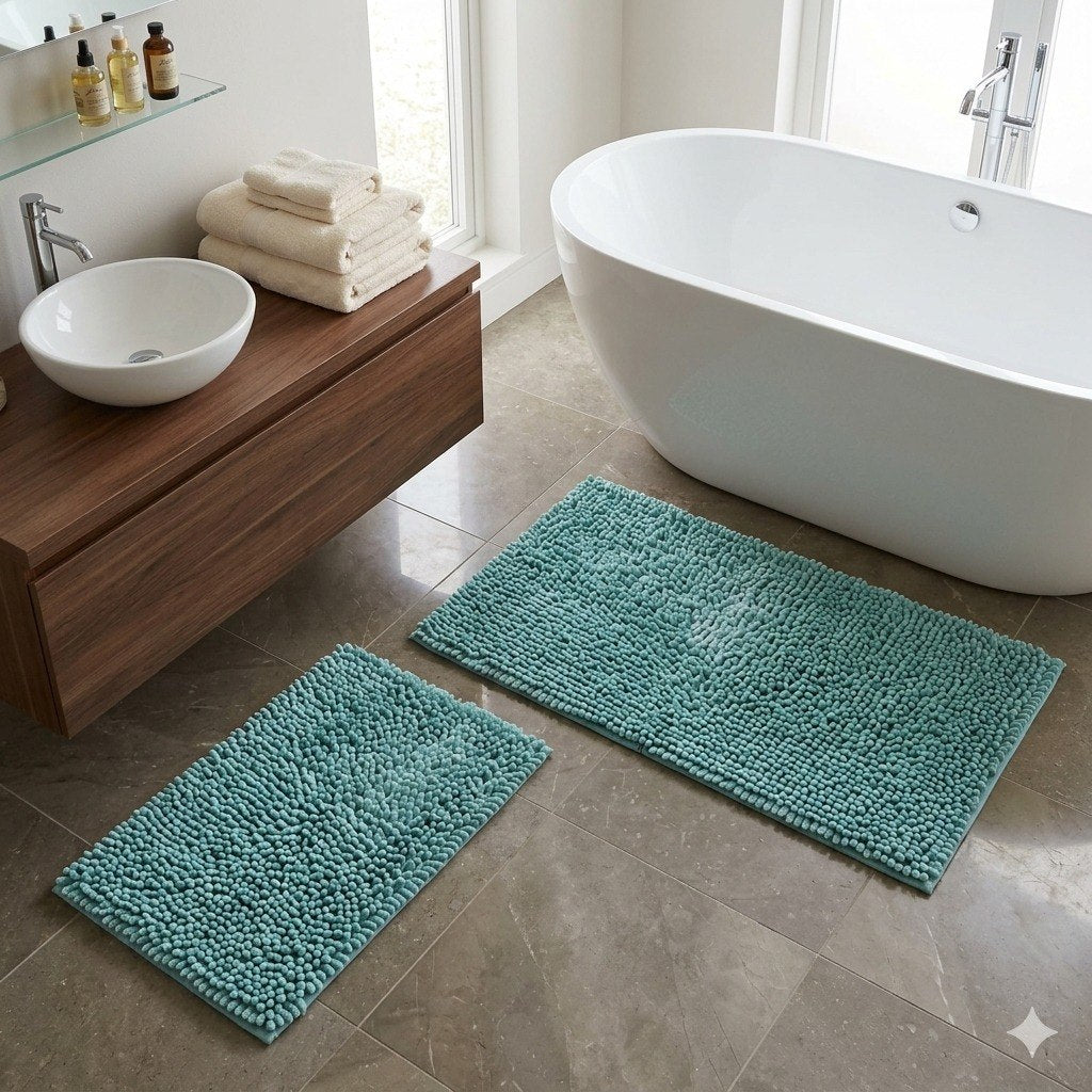 SET DE ALFOMBRAS PARA BAÑO DE CHENILLE 2PCS THE SPA COLLECTION