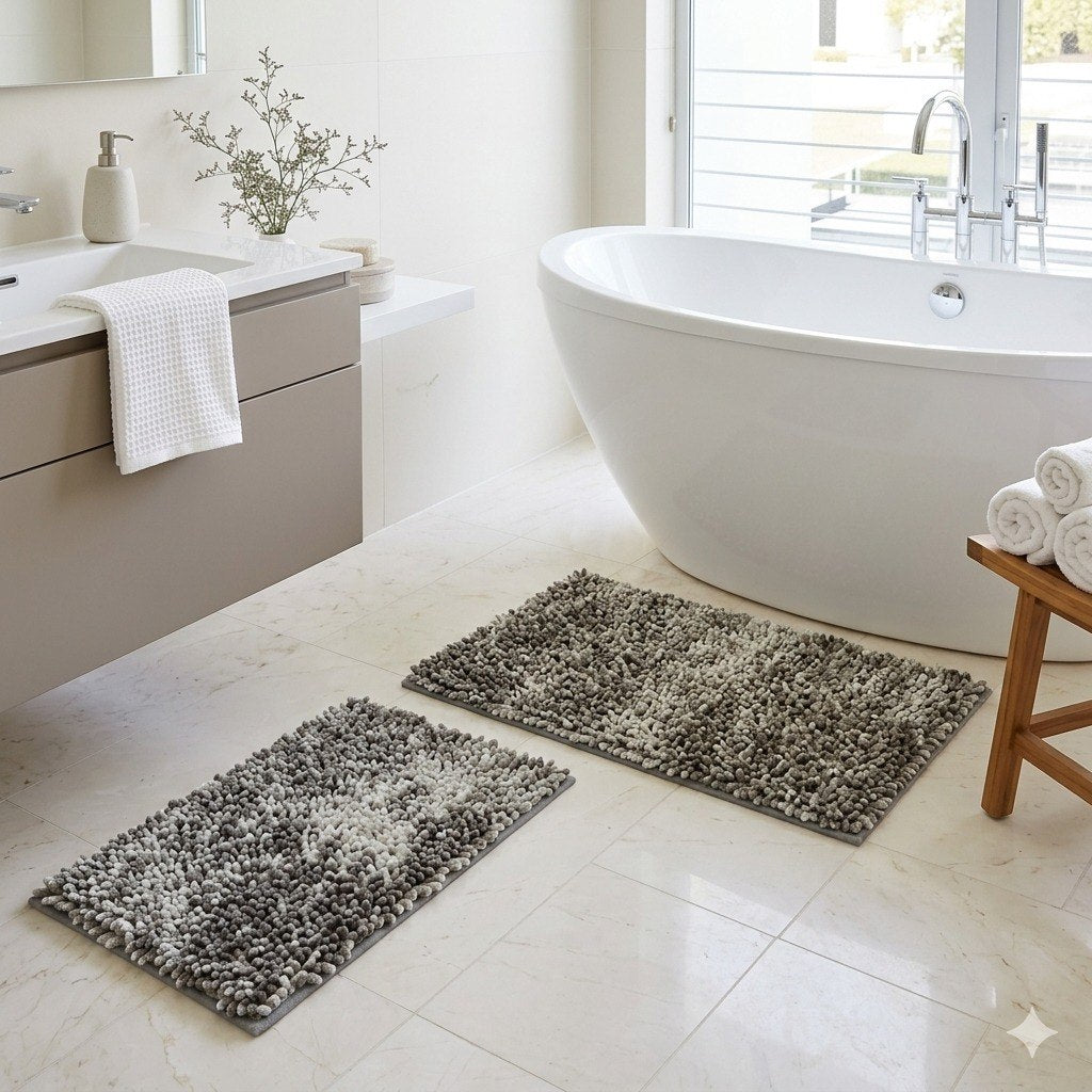 SET DE ALFOMBRAS PARA BAÑO DE CHENILLE 2PCS THE SPA COLLECTION