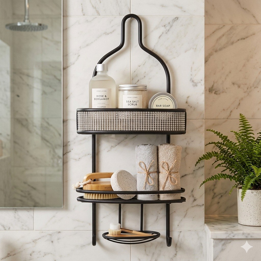 ORGANIZADOR DE BAÑO PARA DUCHA COLGANTE THE SPA COLLECTION 26X10X56CM