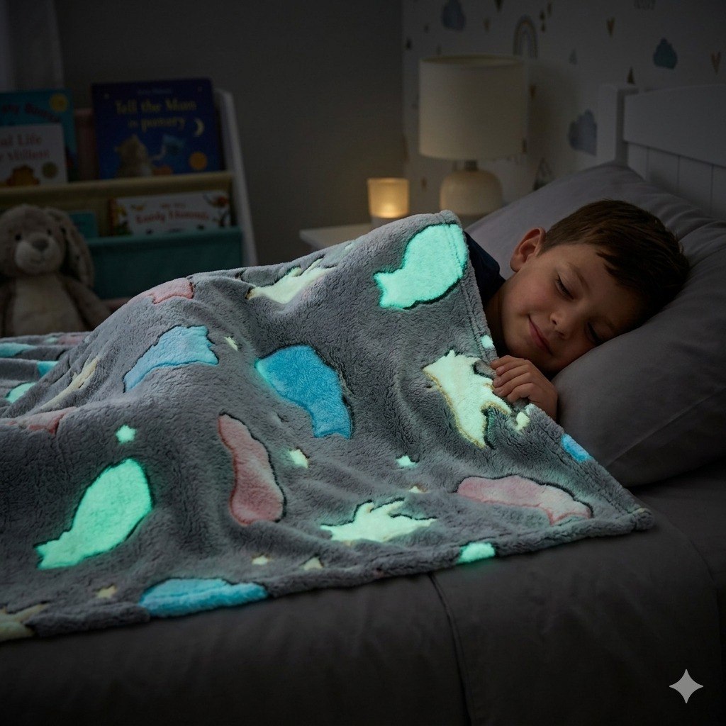 MANTA DE VELLON DE CORAL TERMICA LUMINNOSA INFANTIL HOME LIVING 152X178CM