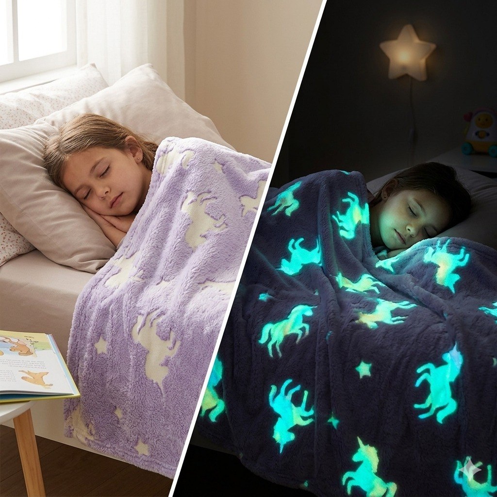 MANTA DE VELLON DE CORAL TERMICA LUMINNOSA INFANTIL HOME LIVING 152X178CM