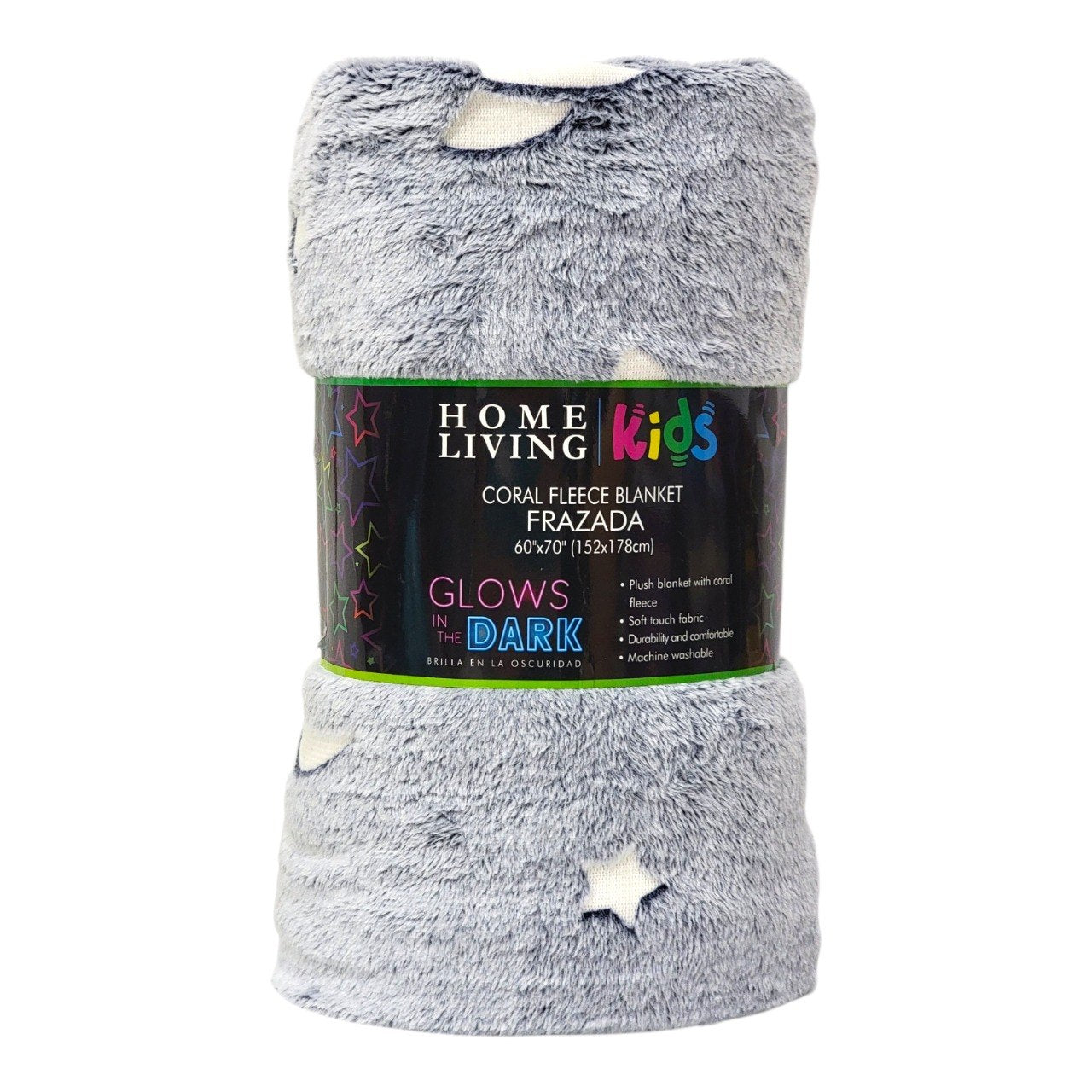 MANTA DE VELLON DE CORAL TERMICA LUMINNOSA INFANTIL HOME LIVING 152X178CM