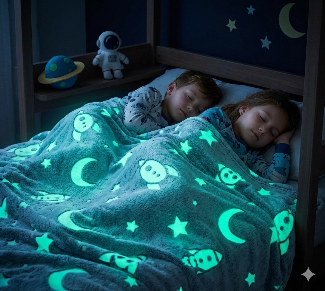 MANTA DE VELLON DE CORAL TERMICA LUMINNOSA INFANTIL HOME LIVING 152X178CM