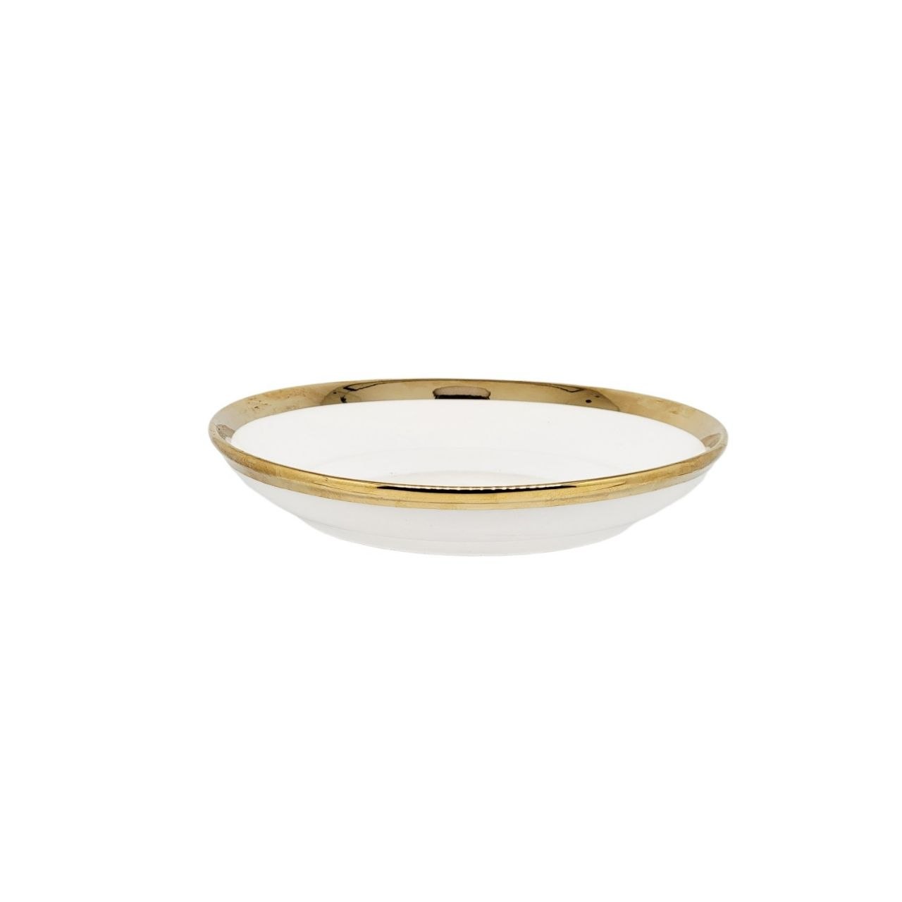 PLATO DE VIDRIO CON BORDE DORADO ESTILO JAPONES 18CM