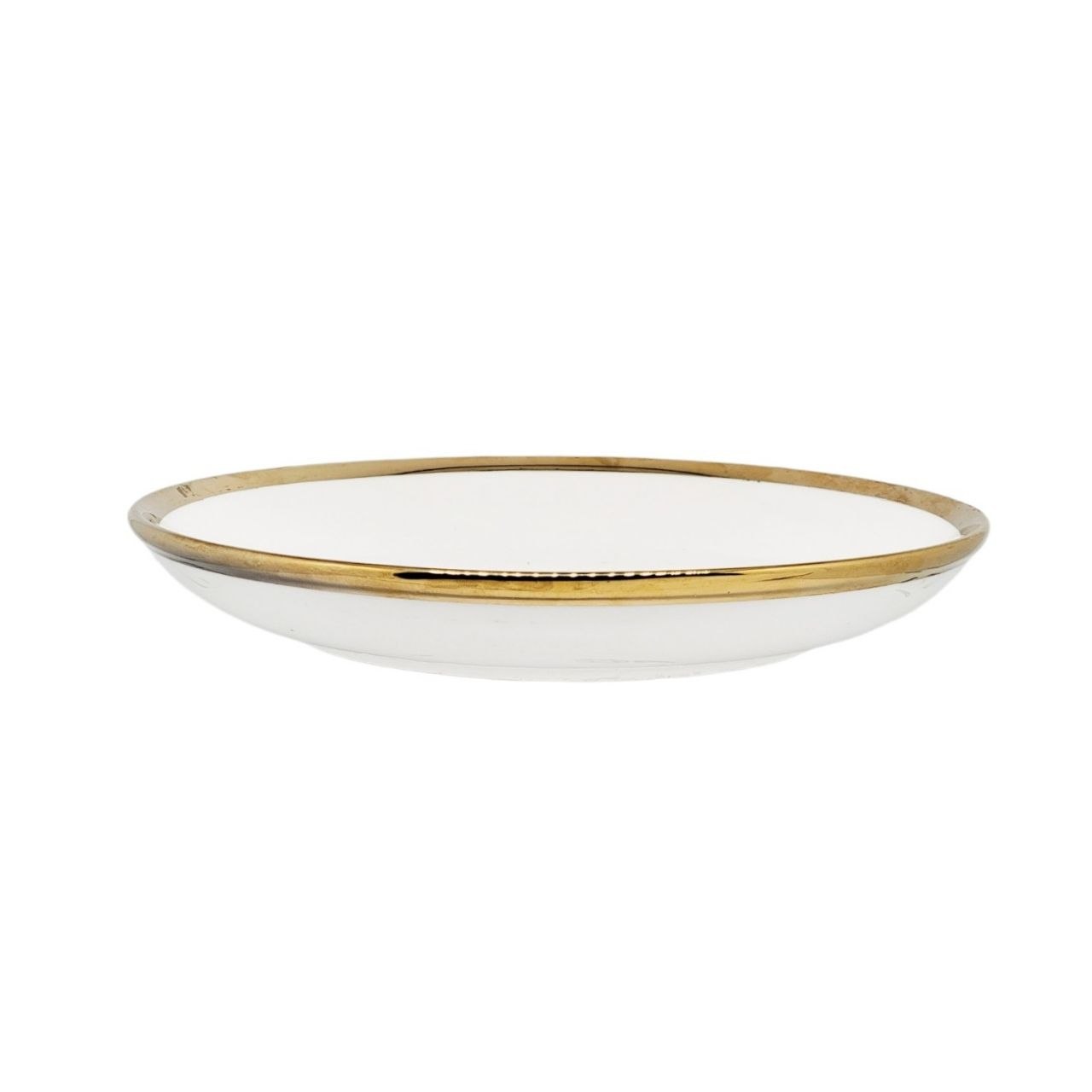 PLATO DE VIDRIO CON BORDE DORADO ESTILO JAPONES 23CM