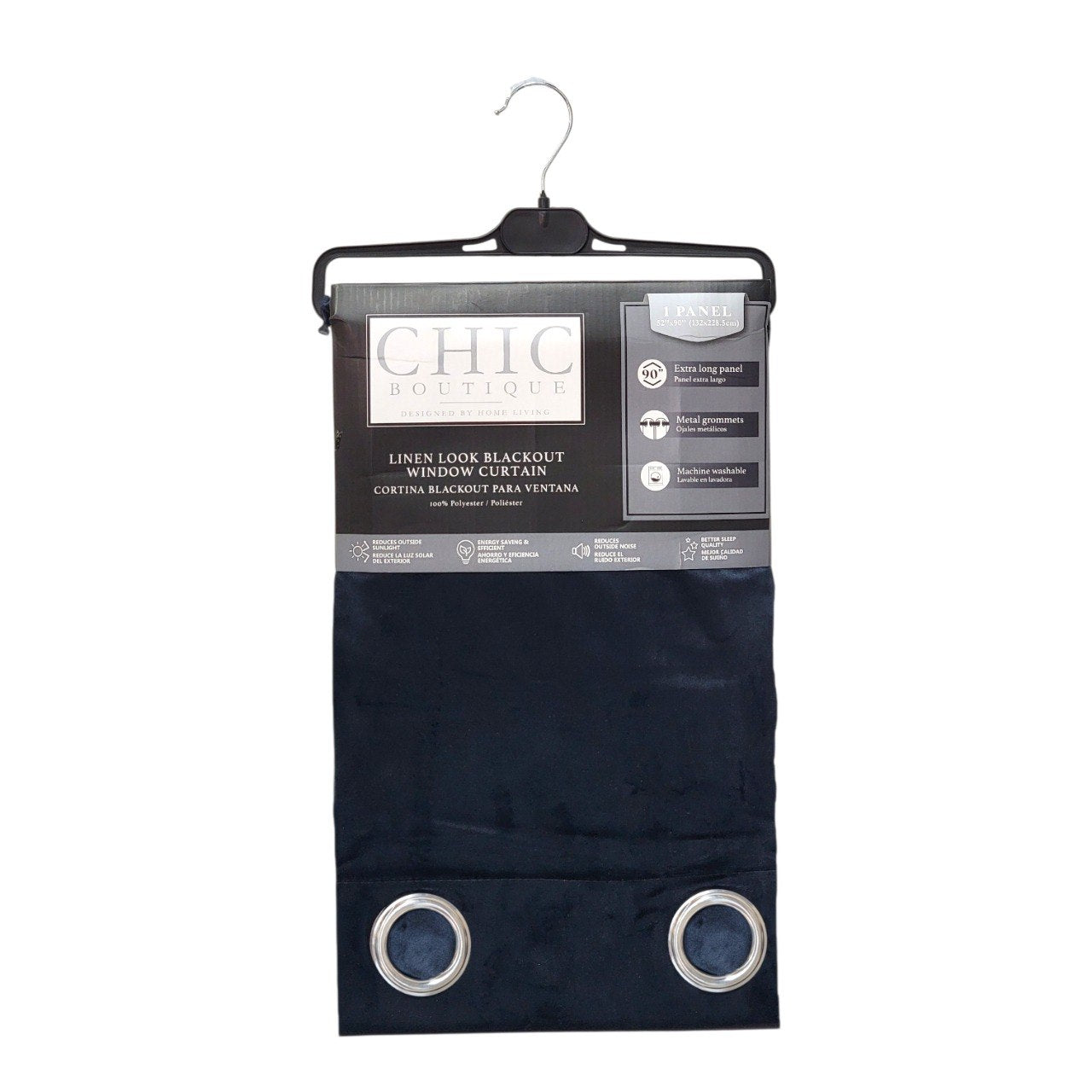 CORTINA OSCURECEDORA BLACKOUT COLOR AZUL OSCURO CHIC BOUTIQUE 132X228CM