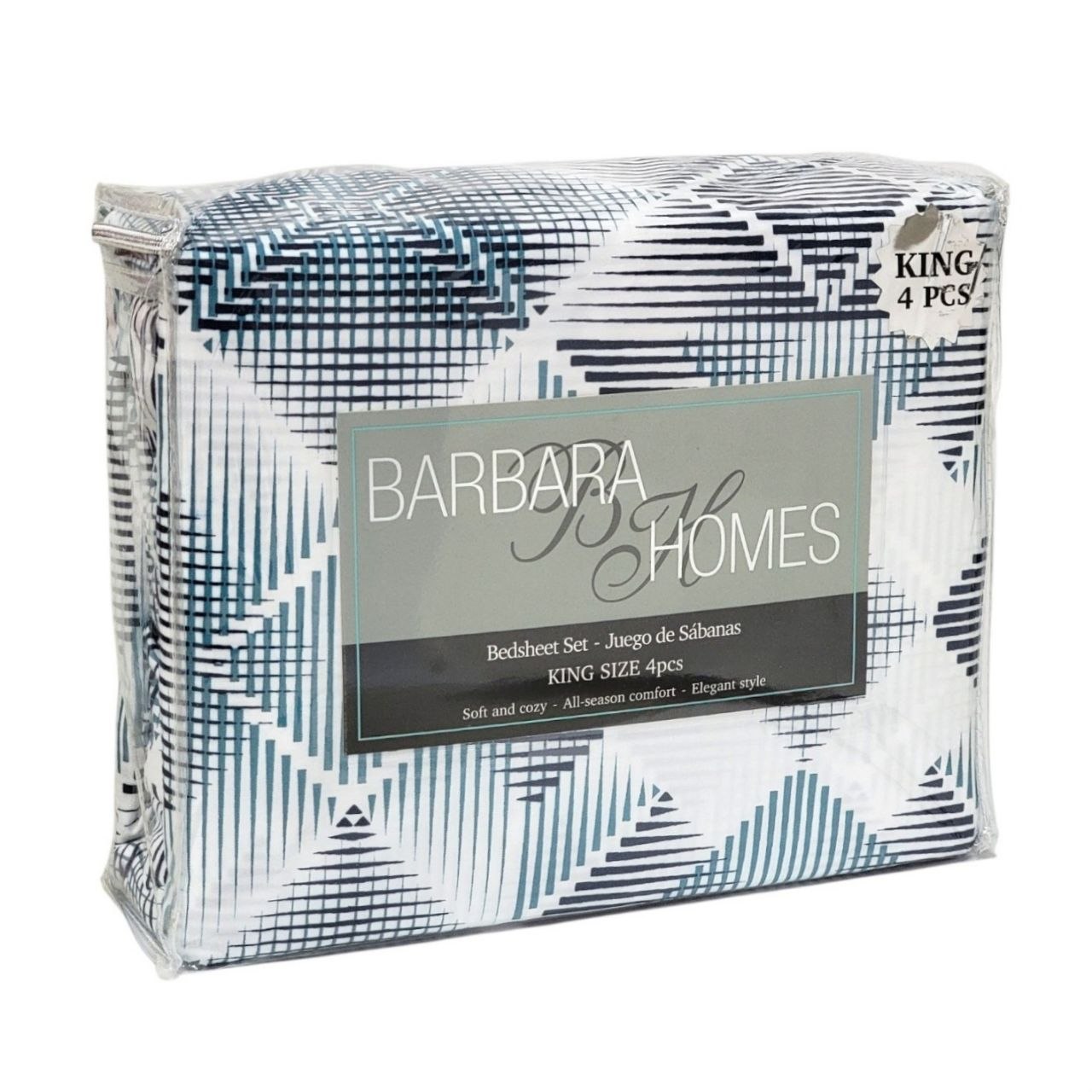 JUEGO DE SÁBANAS TAMAÑO KING 4PCS BARBARA HOMES