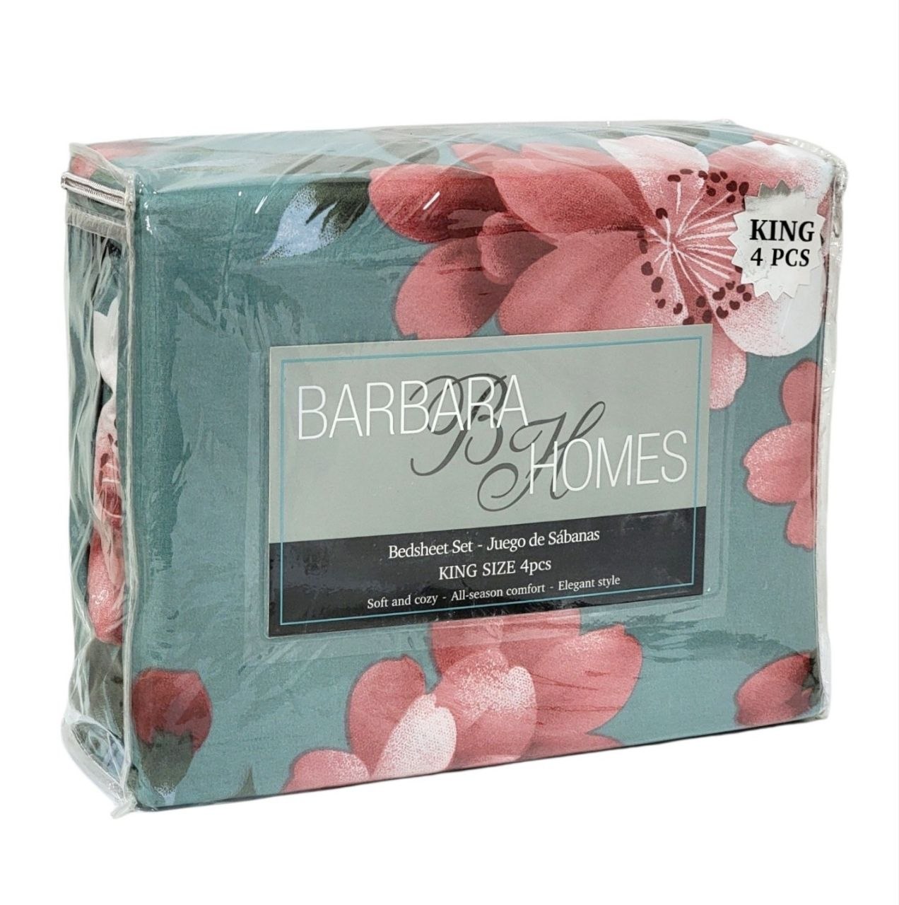 JUEGO DE SÁBANAS TAMAÑO KING 4PCS BARBARA HOMES
