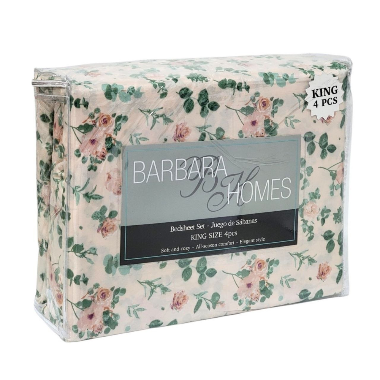 JUEGO DE SÁBANAS TAMAÑO KING 4PCS BARBARA HOMES