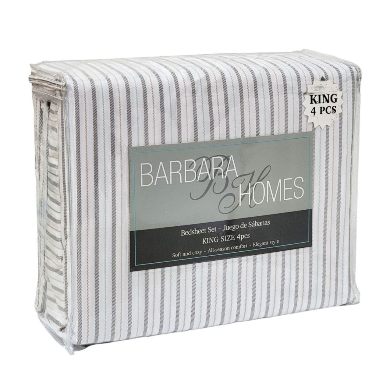 JUEGO DE SÁBANAS TAMAÑO KING 4PCS BARBARA HOMES