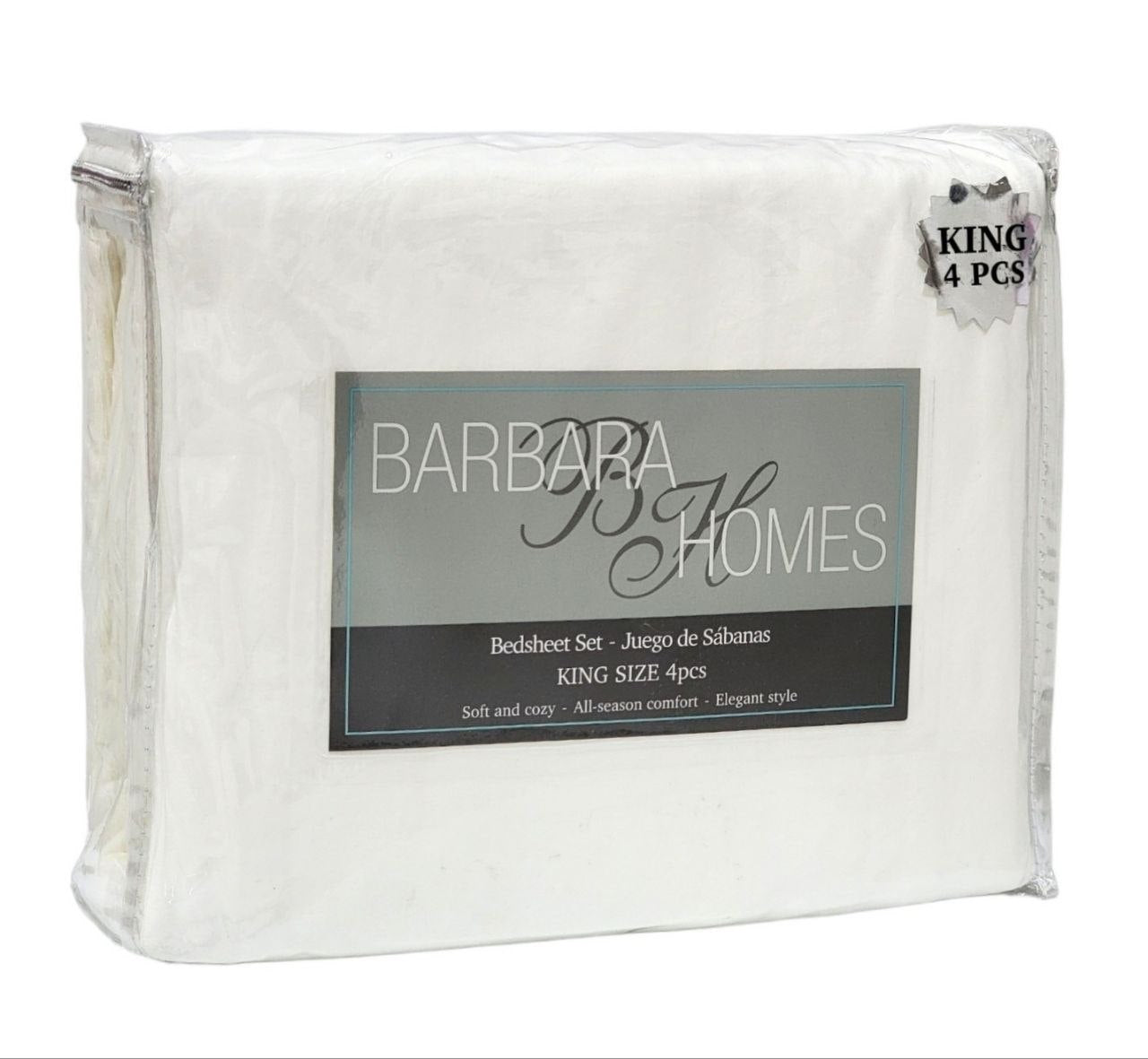 JUEGO DE SABANAS TAMAÑO KING 4PCS BARBARA HOMES