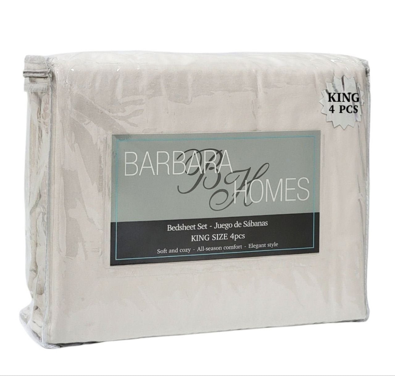 JUEGO DE SABANAS TAMAÑO KING 4PCS BARBARA HOMES
