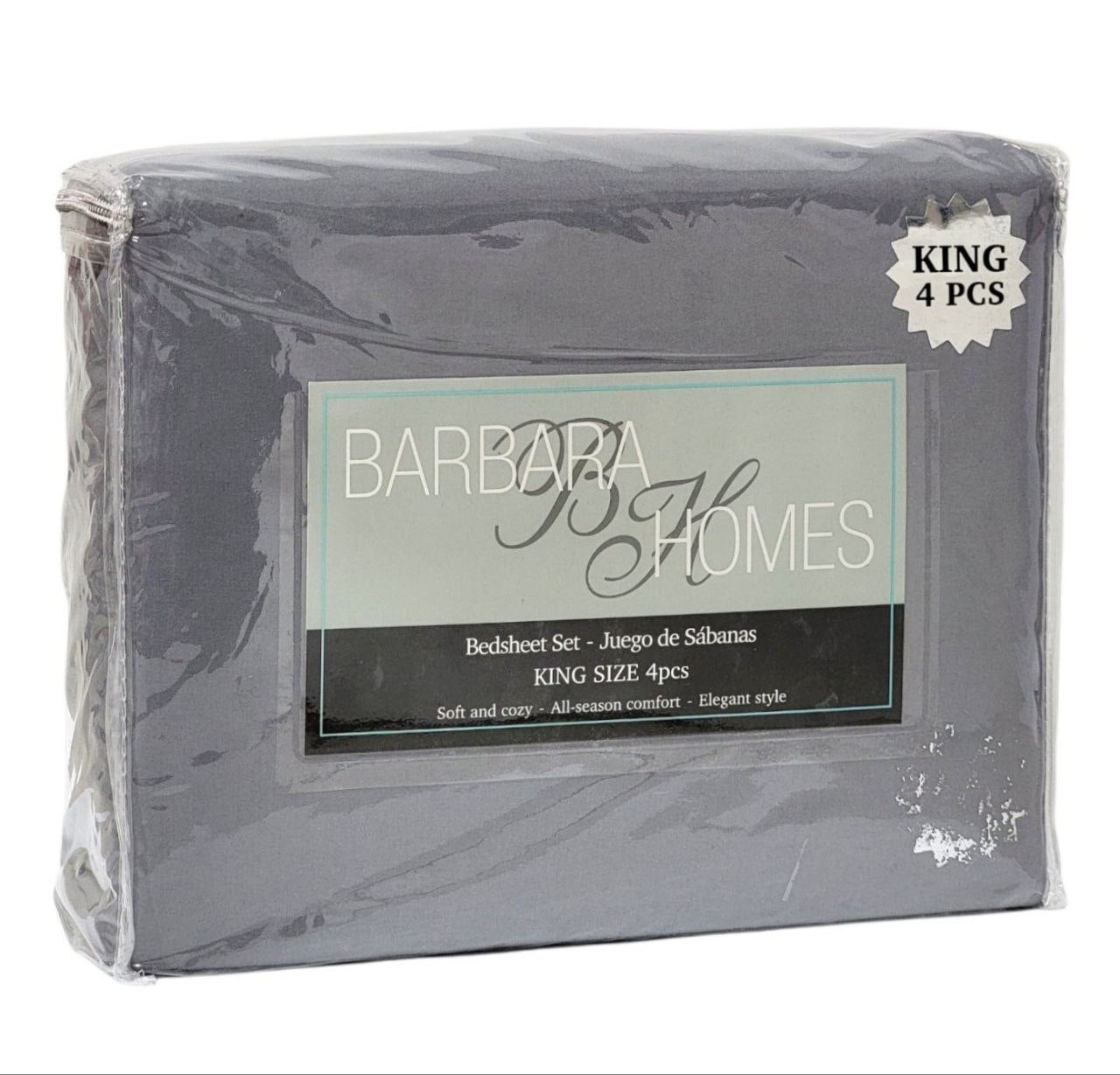 JUEGO DE SABANAS TAMAÑO KING 4PCS BARBARA HOMES