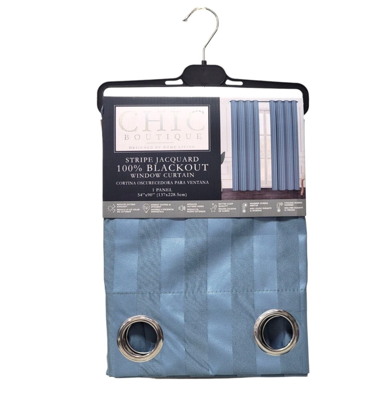CORTINA OSCURECEDORA BLACKOUT COLOR AZUL CHIC BOUTIQUE 137X228.5CM