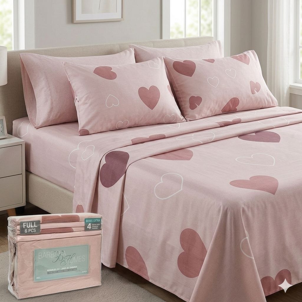 JUEGO DE SABANAS TAMAÑO MATRIMONIAL 6PCS BARBARA HOMES