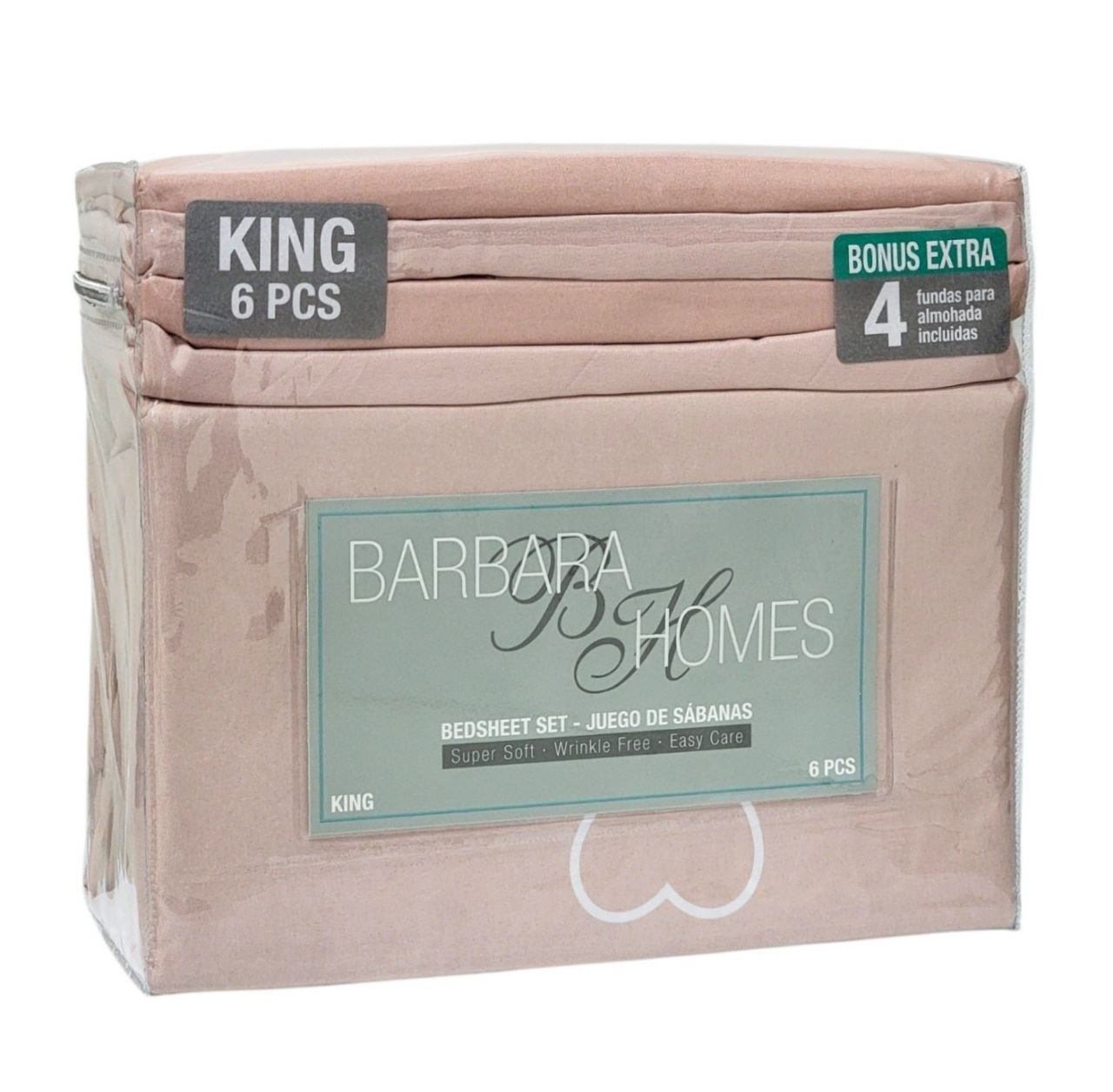 JUEGO DE SABANAS TAMAÑO KING 6PCS BARBARA HOMES