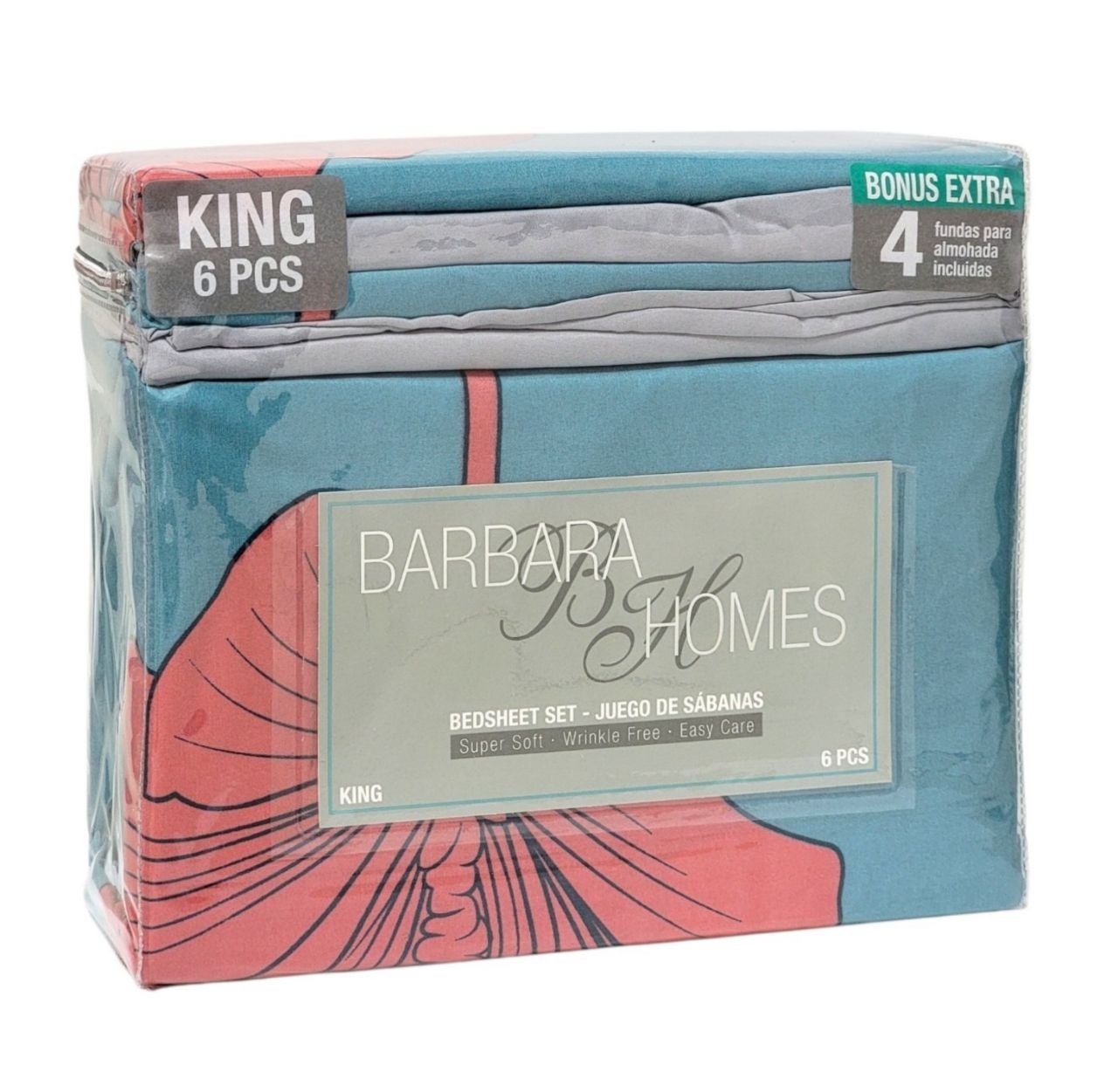 JUEGO DE SABANAS TAMAÑO KING 6PCS BARBARA HOMES