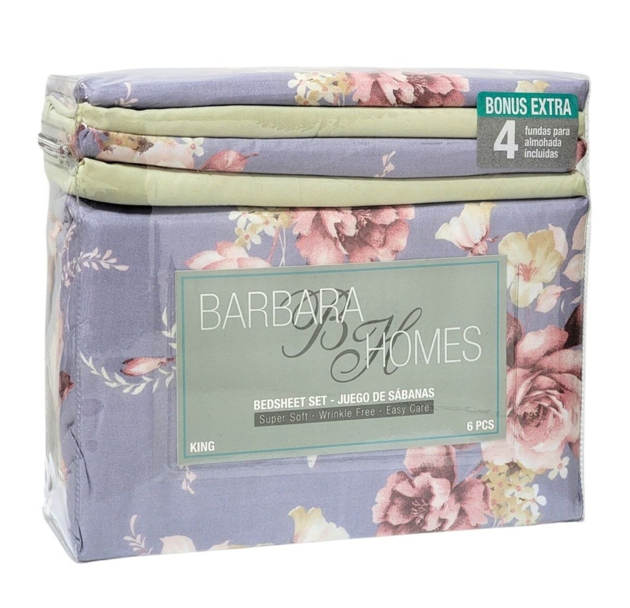 JUEGO DE SABANAS TAMAÑO KING 6PCS BARBARA HOMES