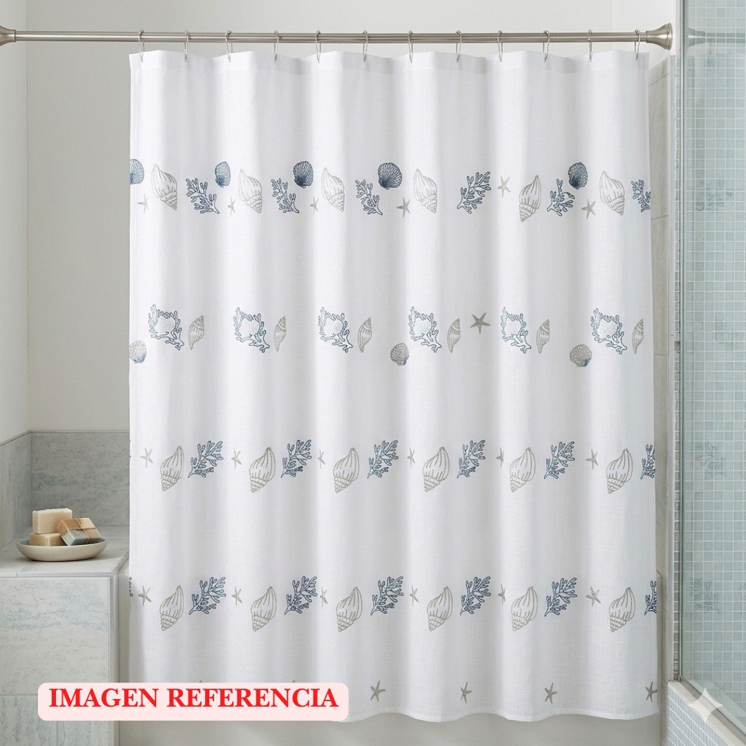 CORTINA DE BAÑO RESISTENTE A LA HUMEDAD SHORE LIFE HOME LIVING 180X180CM