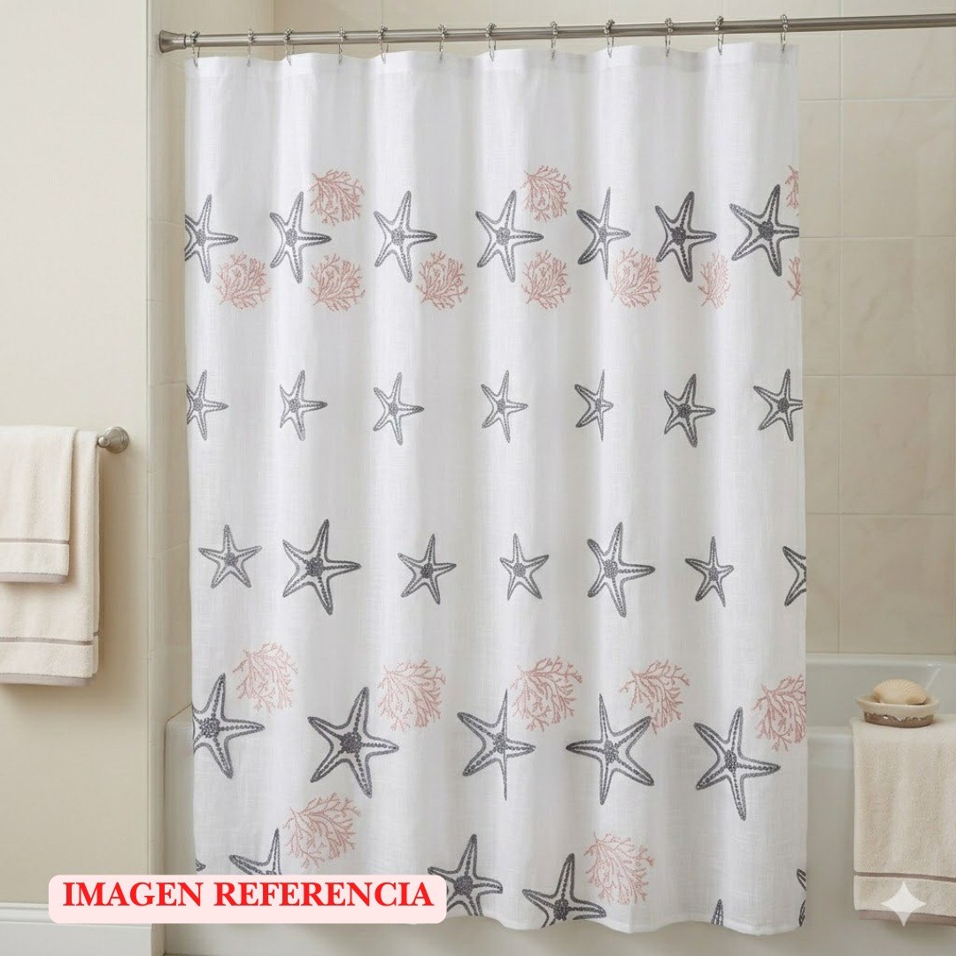CORTINA DE BAÑO RESISTENTE A LA HUMEDAD SHORE LIFE HOME LIVING 180X180CM