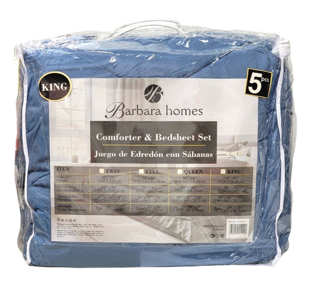 JUEGO DE SABANAS CON EDREDÓN 5PCS BARBARA HOMES