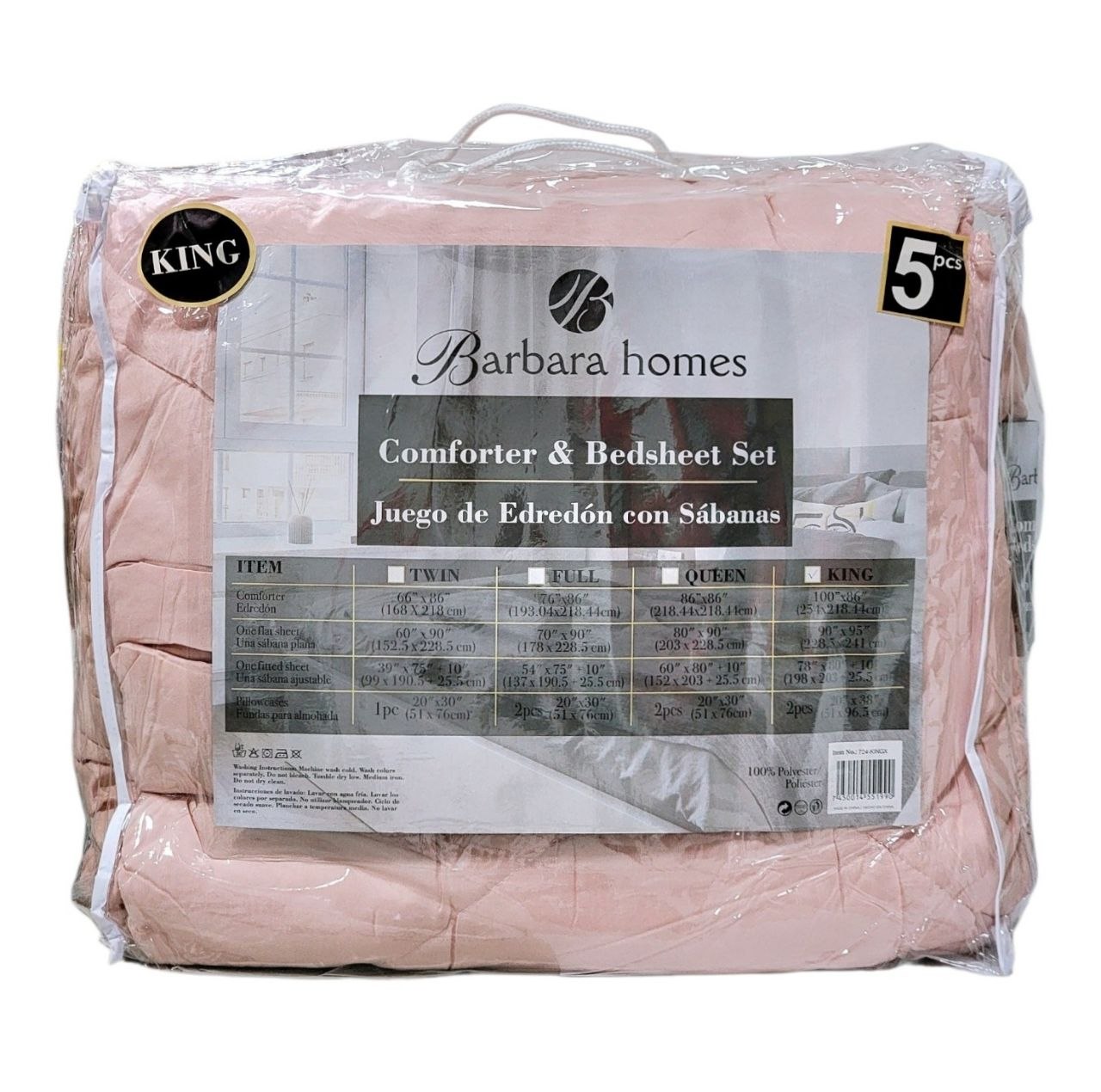 JUEGO DE SABANAS CON EDREDÓN 5PCS BARBARA HOMES