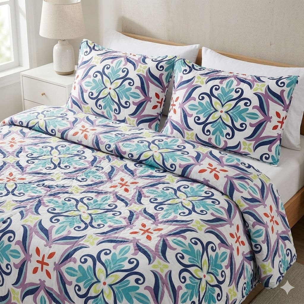 JUEGO DE SABANAS TIPO EDREDON TAMAÑO FULL 3PCS BENELI HOME
