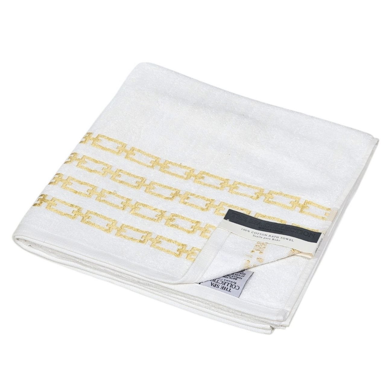TOALLA DE BAÑO PARA CUERPO 100% ALGODON CON DETALLES DORADOS THE SPA COLLECTION 68X137CM