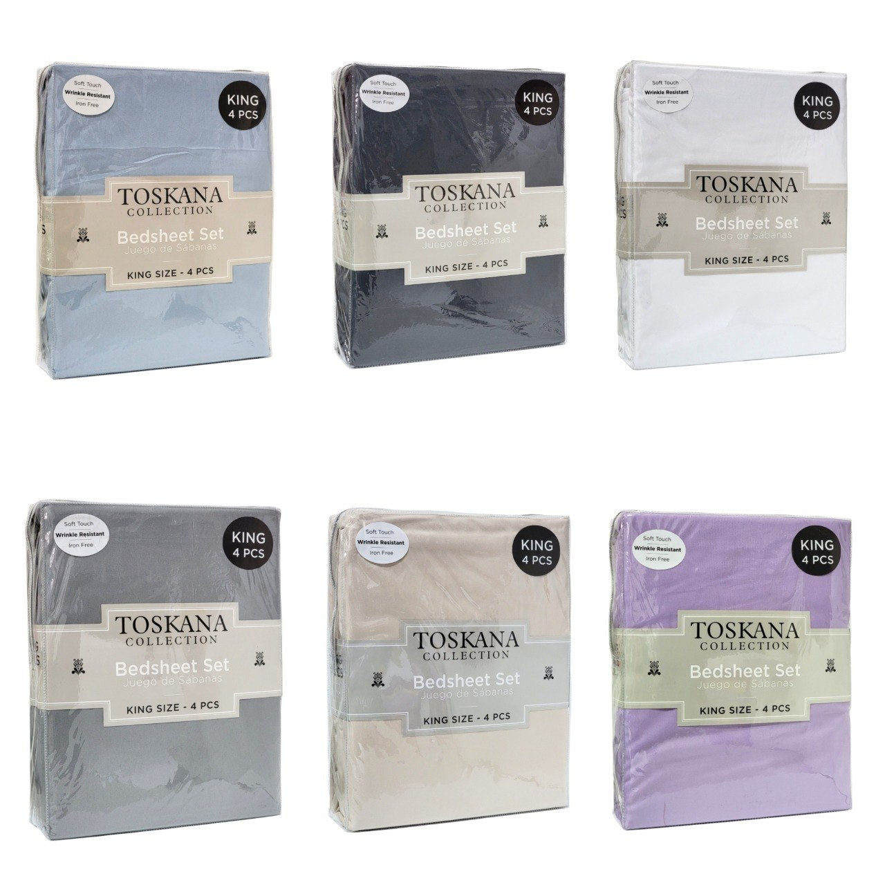 JUEGO DE SABANAS DE LUJO TAMAÑO KING 4PCS TOSKANA COLLECTION