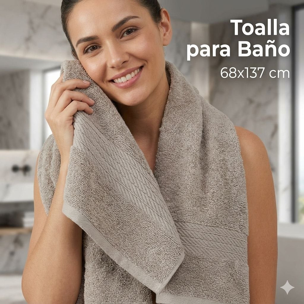 TOALLA PARA BAÑO DE CUERPO 100% ALGODON HOME&YOU 68X137CM