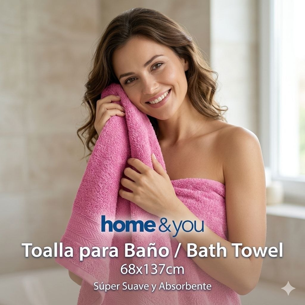 TOALLA PARA BAÑO DE CUERPO 100% ALGODON HOME&YOU 68X137CM
