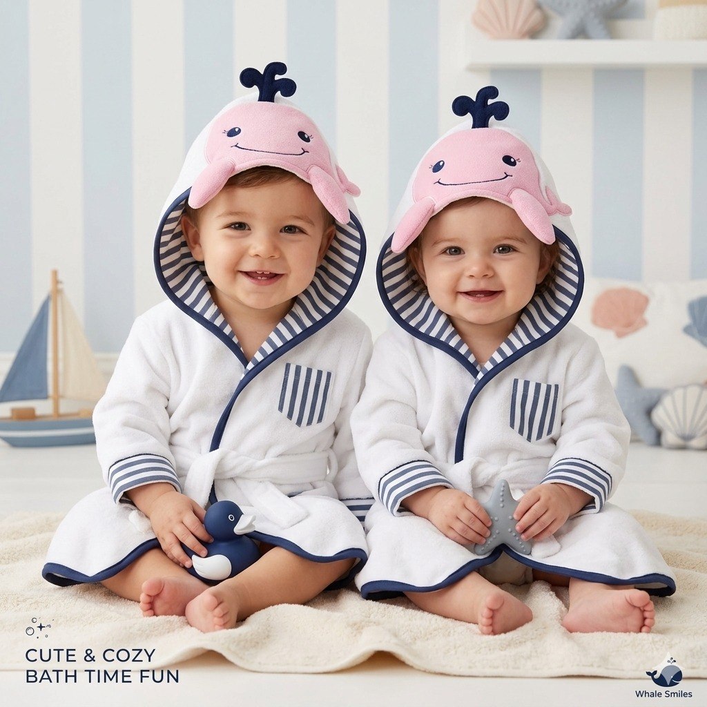 TOALLA DE BAÑO PARA BEBE CON CAPUCHA DE ALGODON NATURAL GENIAL