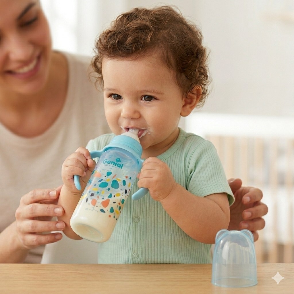 BIBERON DE APRENDIZAJE Y TRANSICION INFANTIL GENIAL 240ML