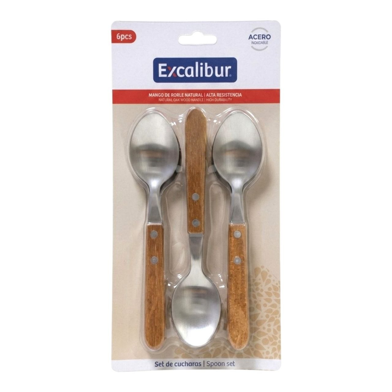 SET DE CUCHARAS DE MESA DE ACERO INOXIDABLE 6PCS EXCALIBUR 20X5CM