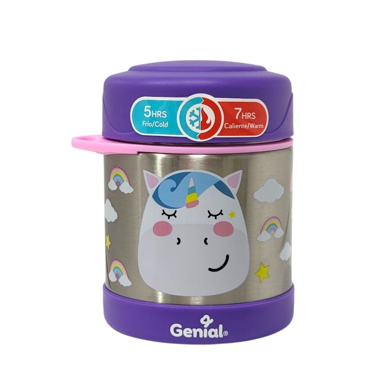 RECIPIENTE TERMO ISOTERMICO PARA ALIMENTOS INFANTIL CON CUCHARA-TENEDOR GENIAL 350ML