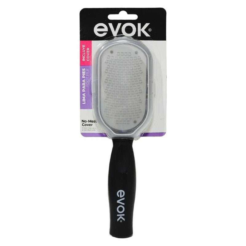 LIMA PARA PIES PROFESIONAL DE ACERO INOXIDABLE CON CONTENEDOR DE RESIDUOS EVOK