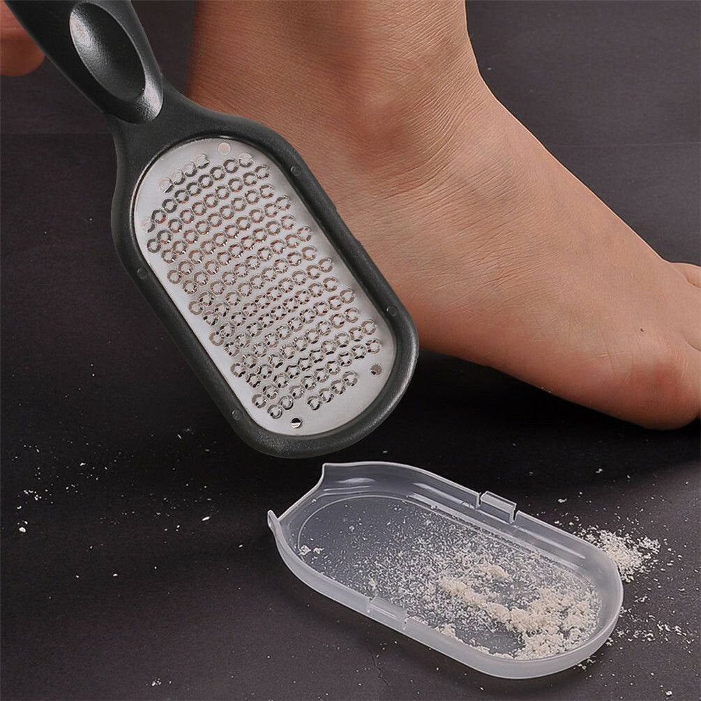 LIMA PARA PIES PROFESIONAL DE ACERO INOXIDABLE CON CONTENEDOR DE RESIDUOS EVOK