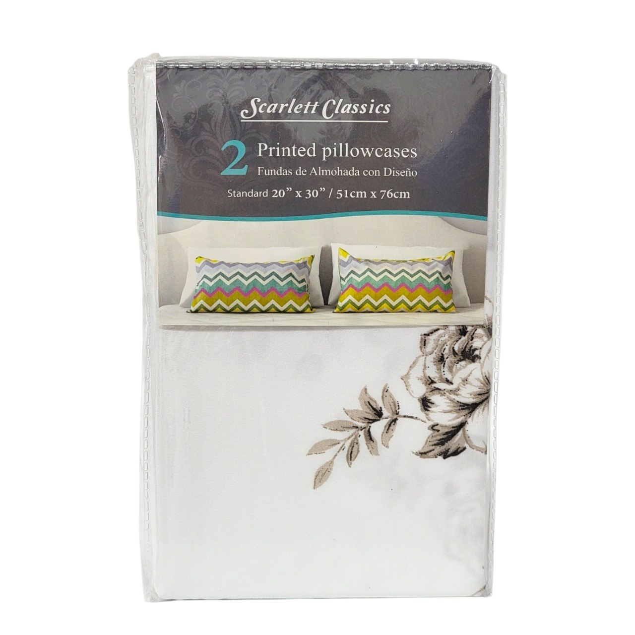 JUEGO DE FUNDAS PARA ALMOHADA TAMAÑO ESTANDAR 2PCS SCARLET CLASSICS 51X76CM